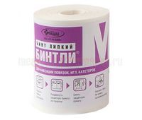 Бинт липкий Бинтли-М в рулоне 10см х 10м мягкий