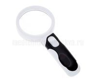 Лупа ручная круглая 10х-50мм для чтения с подсветкой Kromatech 77350B