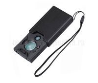 Лупа ювелирная 30х/45х/60х двойная с подсветкой 2 LED Kromatech MG9585