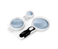 Набор луп 2,5х/6х/16х для чтения с подсветкой Kromatech (77390A+65B+37B)