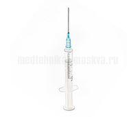 Шприц трехкомпонентный 2 мл с надетой иглой 0,6х30мм 23G 1 1/4", разъем Luer Slip
