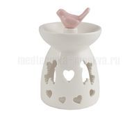 Керамическая аромалампа Птичка, белая