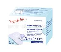 Повязка Докапласт 6 х 8 см для фиксации катетеров и канюль коробка, 1 шт.