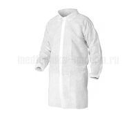 Процедурный халат на кнопках (рукава на резинках) 110 см, белый
