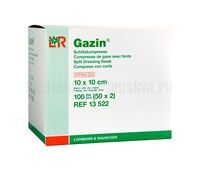 Марлевые салфетки LR Gazin  Газин) стерильные 8 слоев с Y-разрезом 10х10 см, 2 шт/уп, арт. 13522