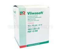 Нетканые салфетки LR Vliwasoft (Фливасофт) стерильные 4 слоя с Y-разрезом 10х10 см