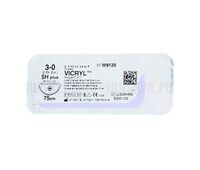 Викрил фиолетовый М2 (3/0) 75 см игла колющая SH-2 Plus 1/2 окр 26мм, арт. W9120