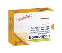 Повязка на рану Воскопран с мазью метилурациловой 10х10 см, мазевая, сетчатая, 1 шт.