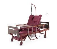 Кровать медицинская функциональная Med-Mos механическая YG-5 спинки ЛДСП с туалетным устройством, боковым переворачиванием и функцией «кардиокресло»