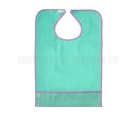 Нагрудник многоразовый с карманом BESIDE зеленый, ПВХ, 45x65 см