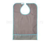 Нагрудник многоразовый с карманом BESIDE серый, ПВХ, 45x65 см