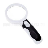 Лупа ручная круглая 10х-50мм для чтения с подсветкой Kromatech 77350B