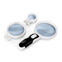 Набор луп 2,5х/6х/16х для чтения с подсветкой Kromatech (77390A+65B+37B)