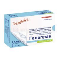 Повязка на рану Гелепран с лидокаином 7,5 х 10 см, гидрогелевая, обезболивающая, 1 шт.