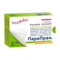 Повязка на рану ПараПран с хлоргексидином 7,5х10 см, антимикробная, атравматическая коробка, 1 шт.