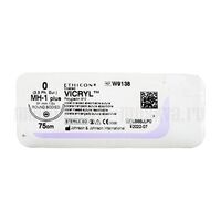 Викрил фиолетовый М3.5 (0) 75 см игла колющая MH-1 Plus 1/2 окр 31мм, арт. W9138