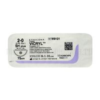 Викрил фиолетовый М3 (2/0) 75 см игла колющая SH-2 Plus 1/2 окр 26мм, арт. W9121