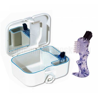 Футляр для хранения протезов Protho Box, щетка в комплекте