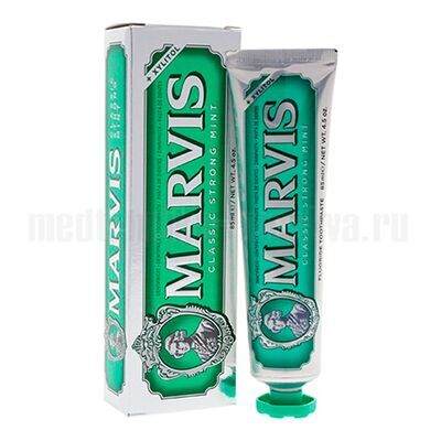 Зубная паста Marvis Classic Strong Mint "Классическая мята", 85 мл