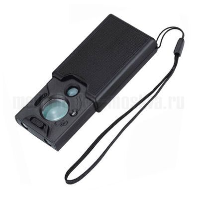 Лупа ювелирная 30х/45х/60х двойная с подсветкой 2 LED Kromatech MG9585