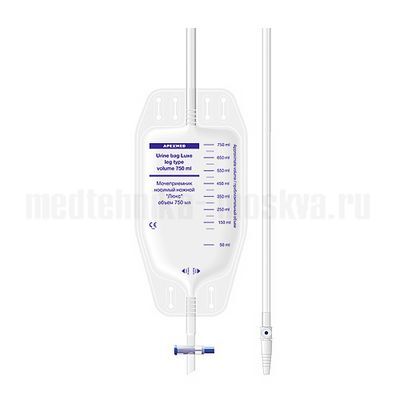 Мочеприемник носимый ножной "Люкс" 750 мл Apexmed (трубка 50 см)