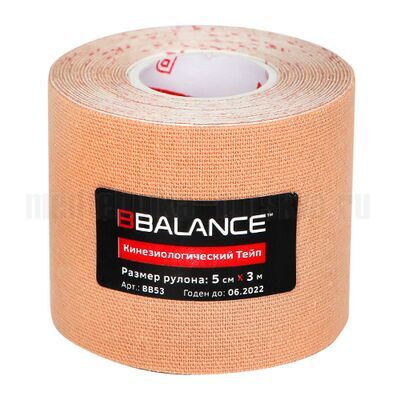 Кинезио тейп BBTape 5см*3м, бежевый
