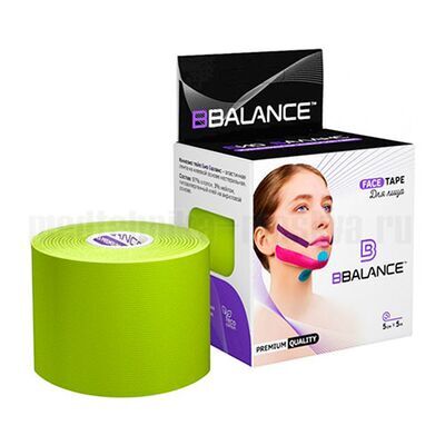 Кинезио тейп BBTape FACE TAPE 5см х 5м, лайм