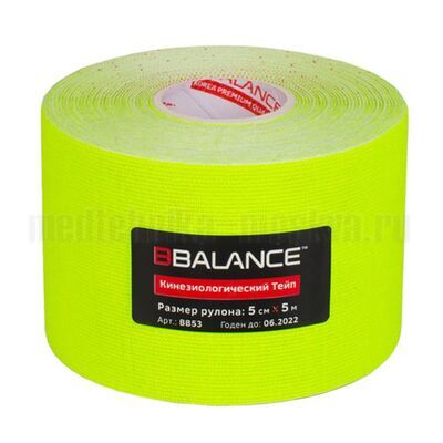 Флуоресцентный кинезио тейп BBTape FL 5см*5м, лайм