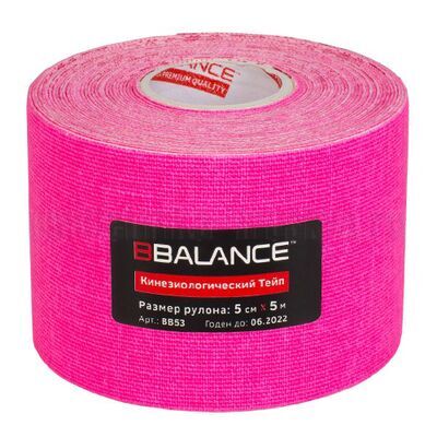 Флуоресцентный кинезио тейп BBTape FL 5см*5м, розовый