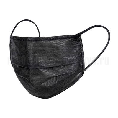 Одноразовая гигиеническая маска, 4 слоя, черная