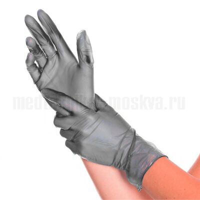 Средство защиты рук Benovy виниловые, цвет черный, (50 пар)