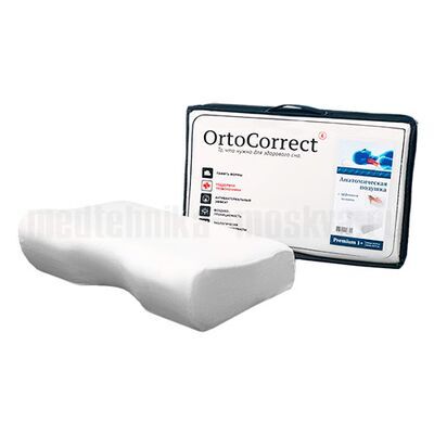 Ортопедическая подушка OrtoCorrect Premium 1 Plus в упаковке