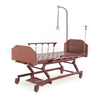 Кровать медицинская функциональная Med-Mos механическая Е-31 спинки ЛДСП в высоком положении