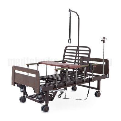 Кровать медицинская функциональная Med-Mos электрическая YG-2 имеет надкроватный столик