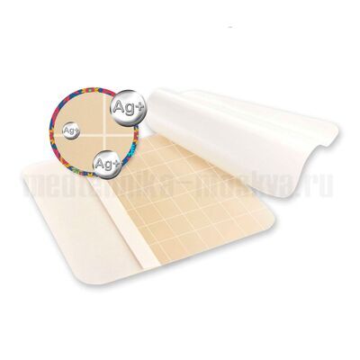 Повязка гидроколлоидная Optimelle AquaColl Ag+ (АкваКолл) с ионами серебра F 7,5 х 10 см